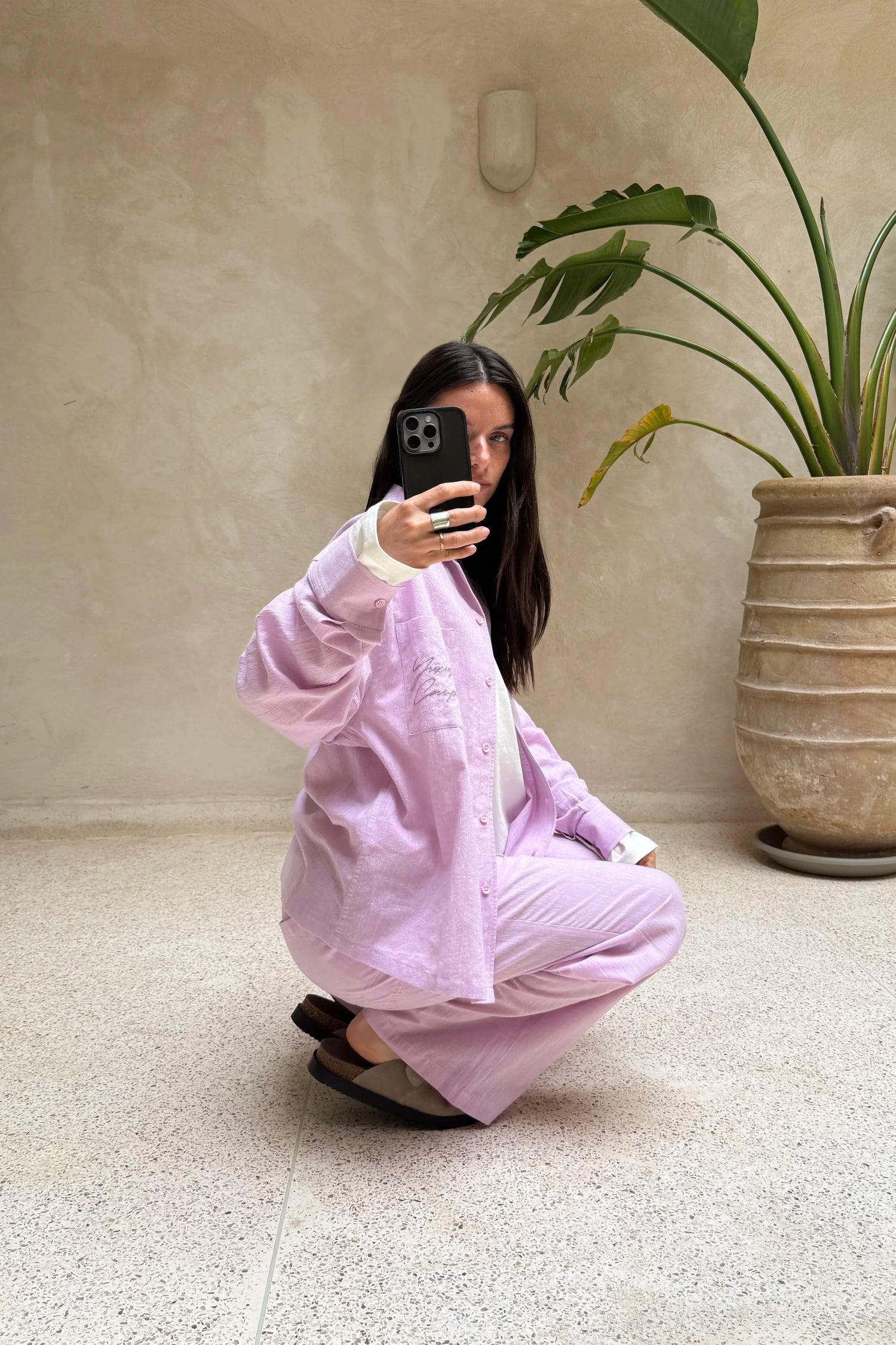 RASPBERRY "LINEN" PANTS