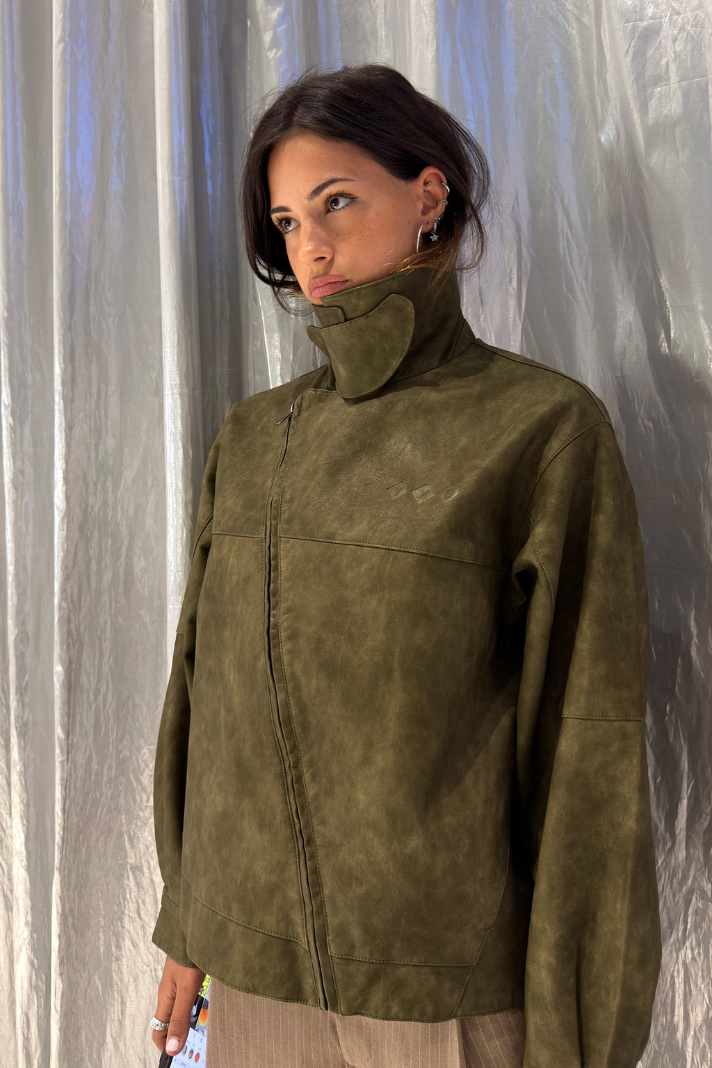 MOCHA "WINDY" PU LEATHER JACKET