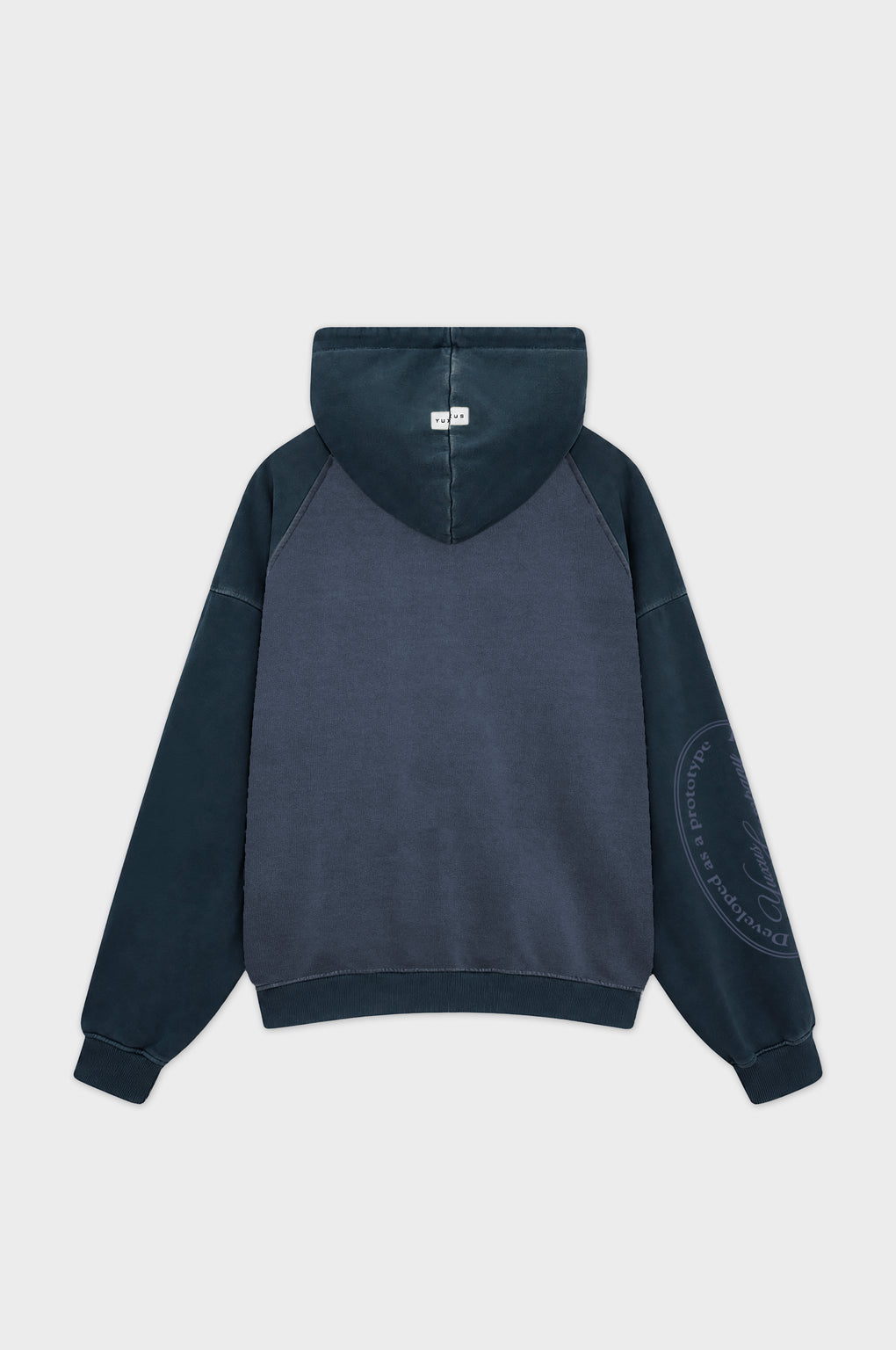 MISMATCH ZIP HOODIE BLUE