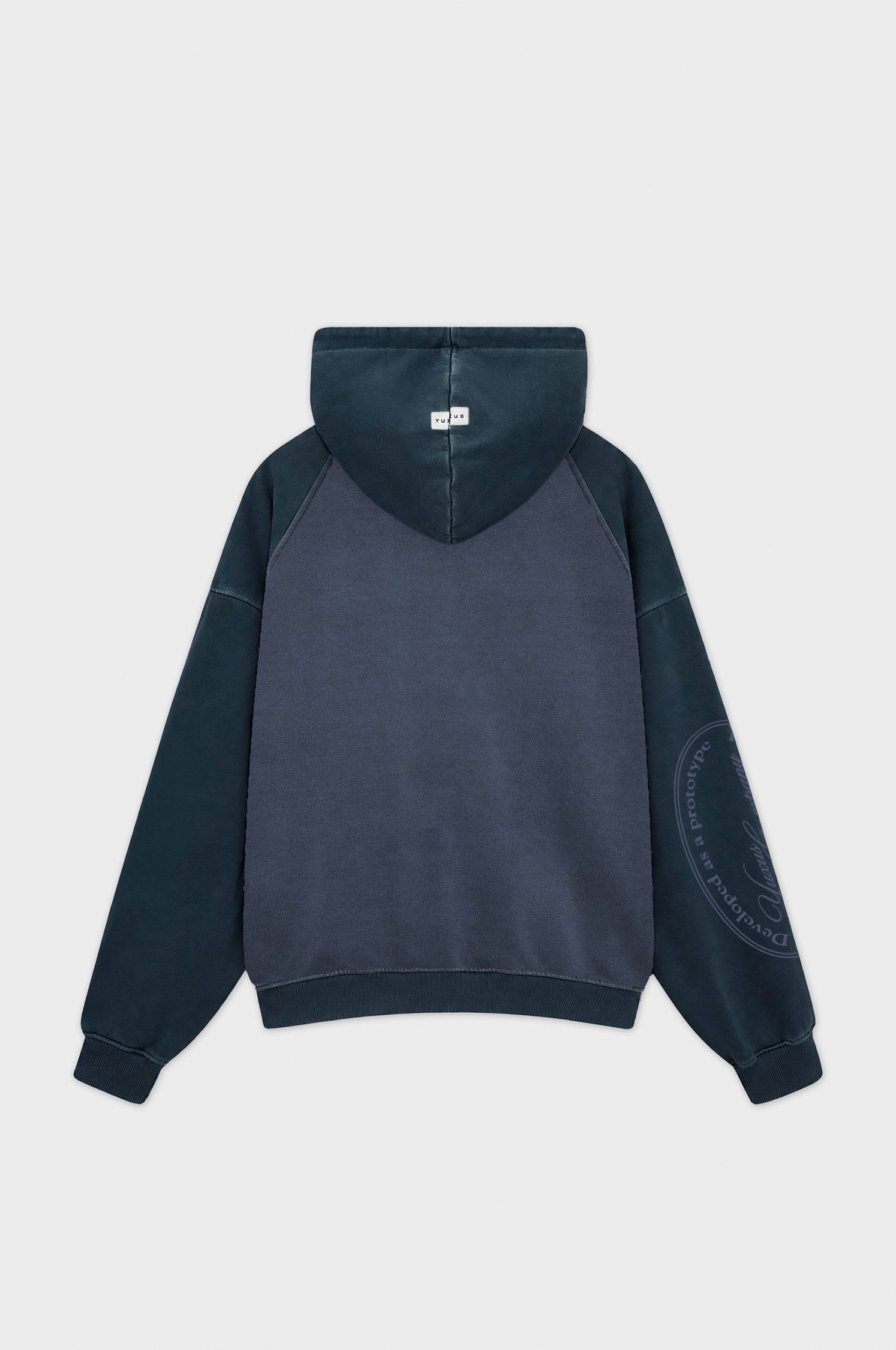 MISMATCH ZIP HOODIE BLUE