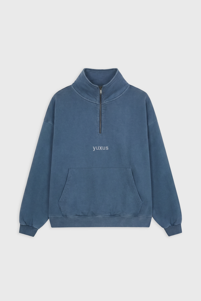 NEBUL"LOWERCASE" HALF ZIP BLUE