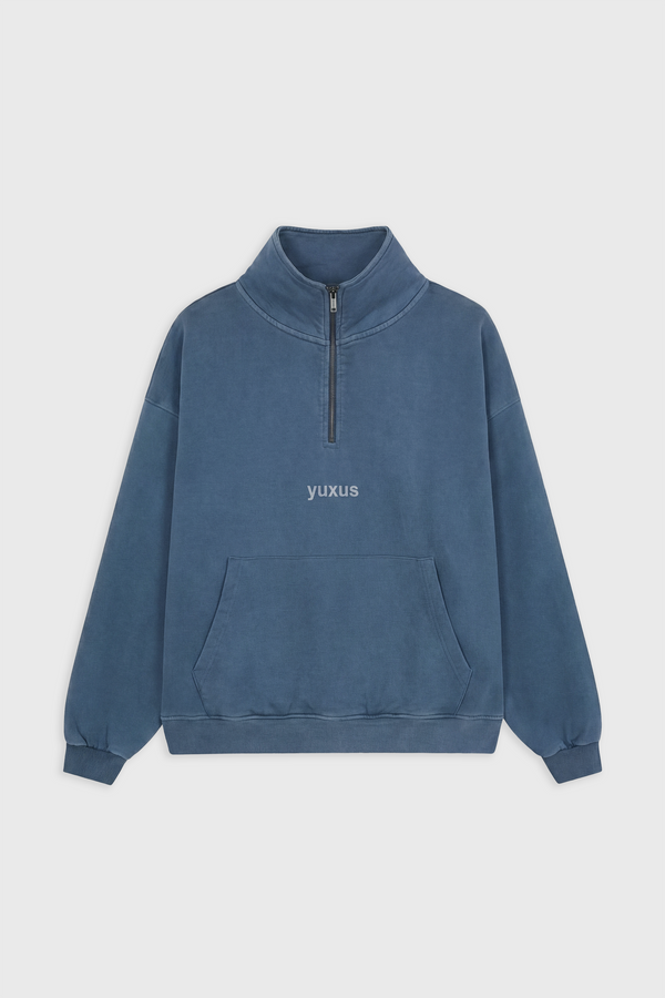 NEBUL"LOWERCASE" HALF ZIP BLUE