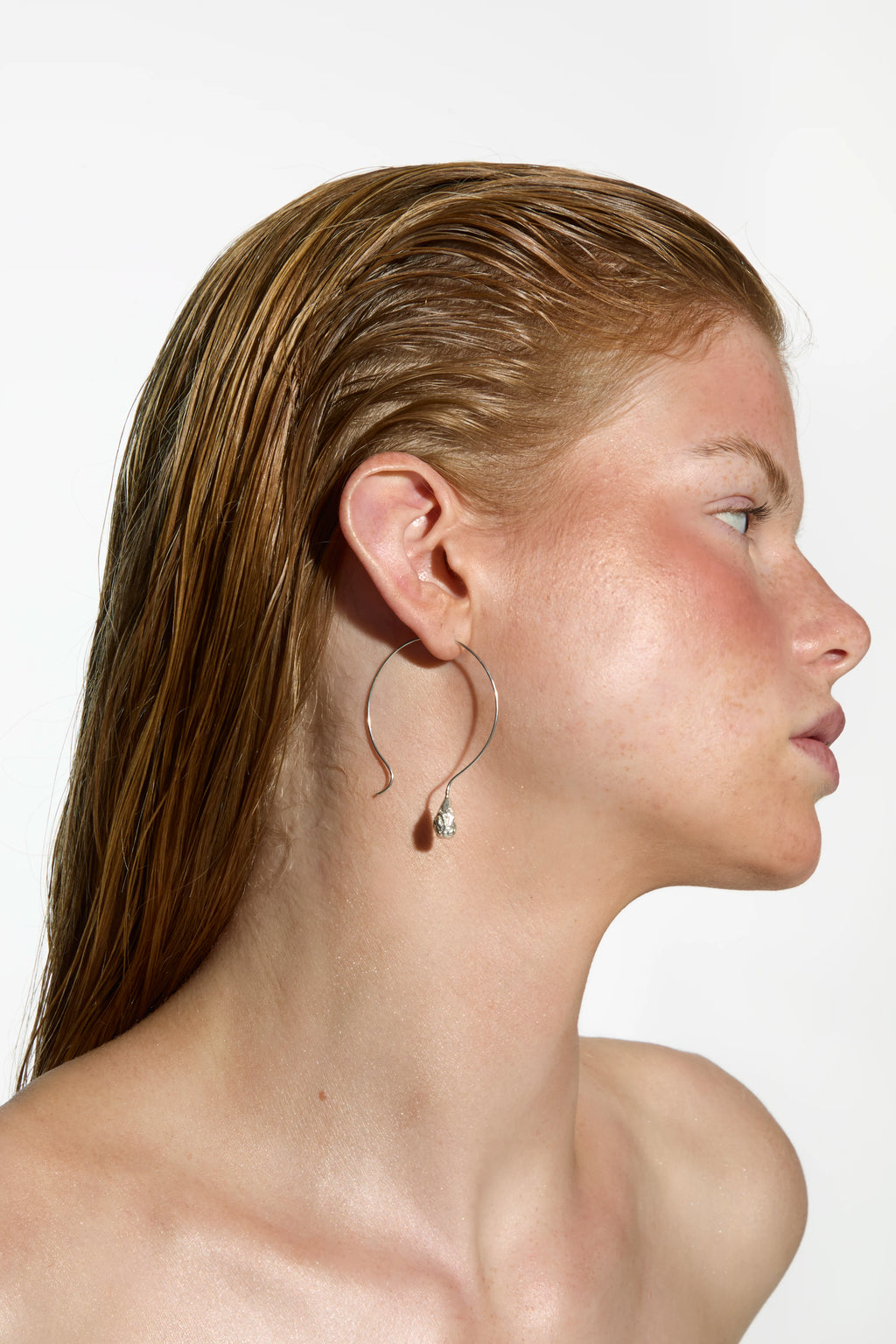 BRIGHT "CRINKLED 925" EARRING