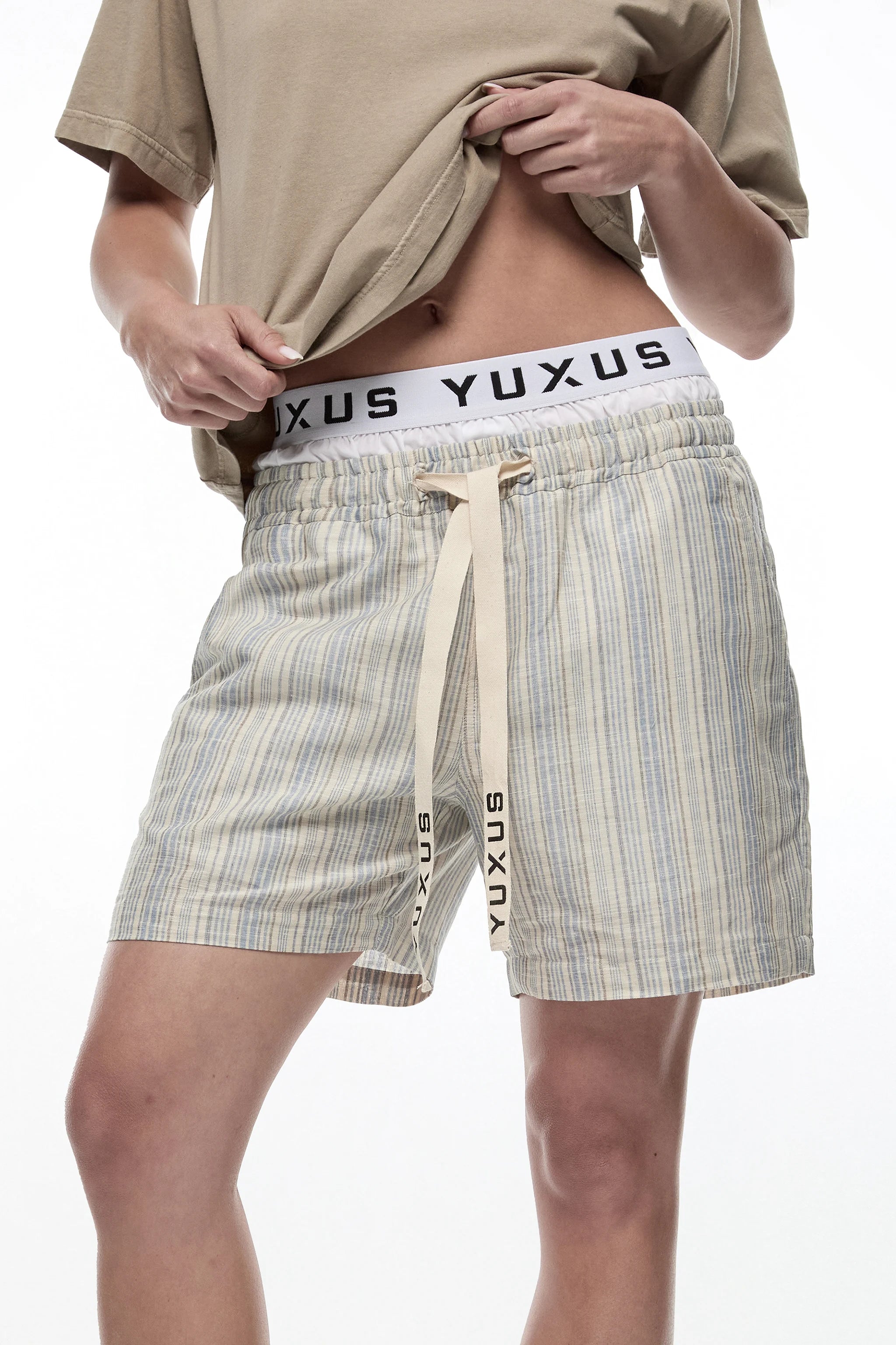 STRIATA "LINEN" SHORTS