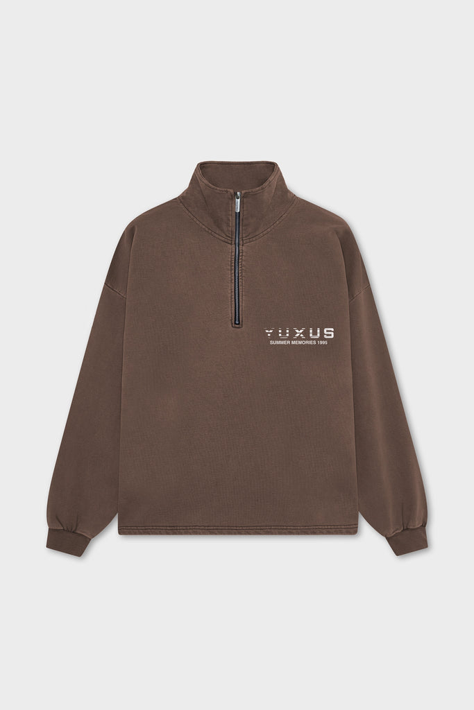 TOFFY "MEMORIES" HALF ZIP BROWN