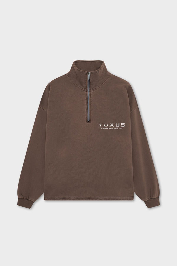 TOFFY "MEMORIES" HALF ZIP BROWN