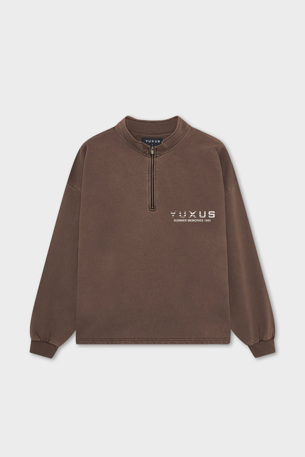 TOFFY "MEMORIES" HALF ZIP BROWN