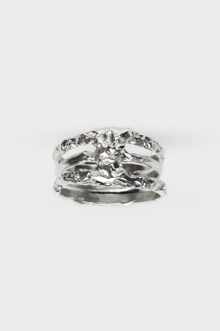 TRIPLE "CRINKLED 925" RING