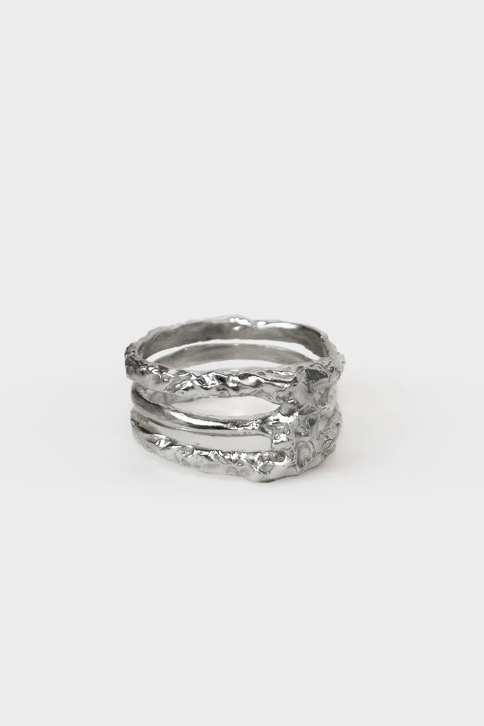 TRIPLE "CRINKLED 925" RING
