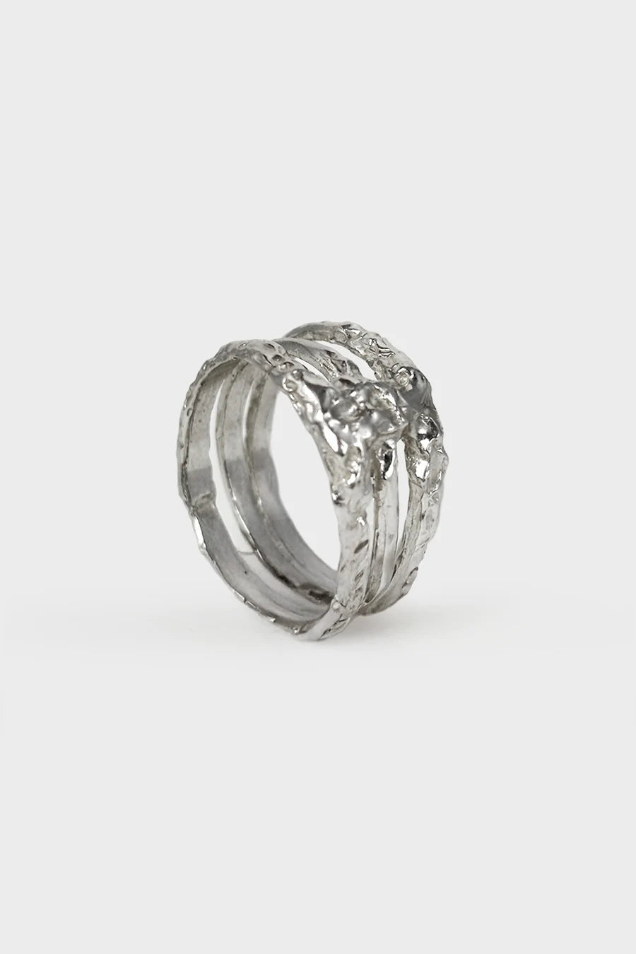TRIPLE "CRINKLED 925" RING