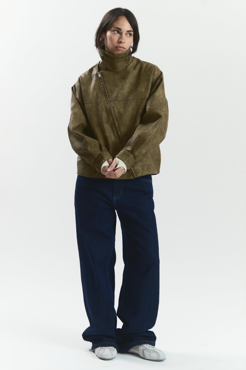 MOCHA "WINDY" PU LEATHER JACKET