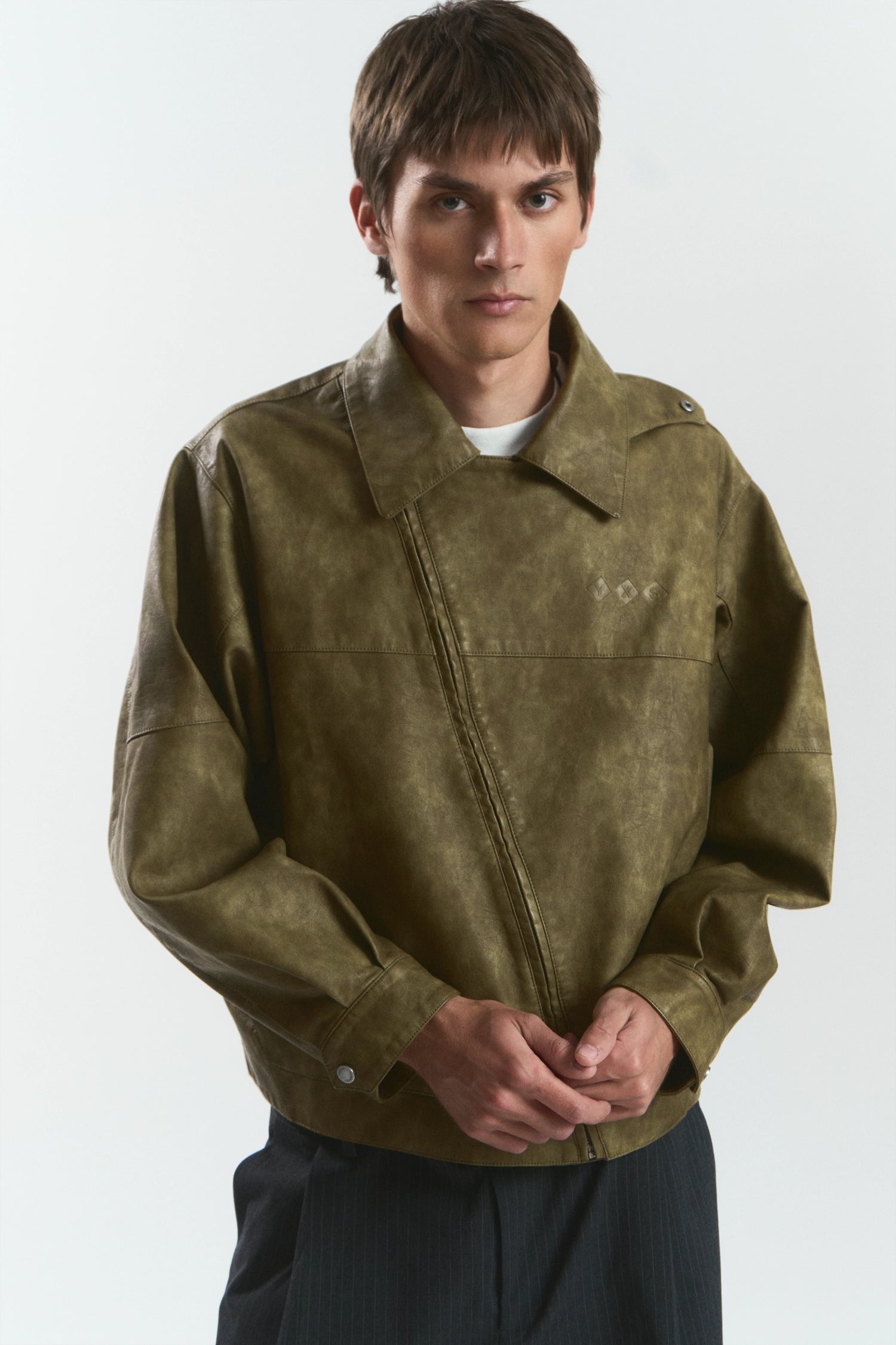 MOCHA "WINDY" PU LEATHER JACKET