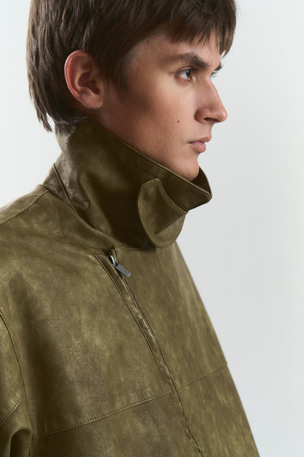 MOCHA "WINDY" PU LEATHER JACKET