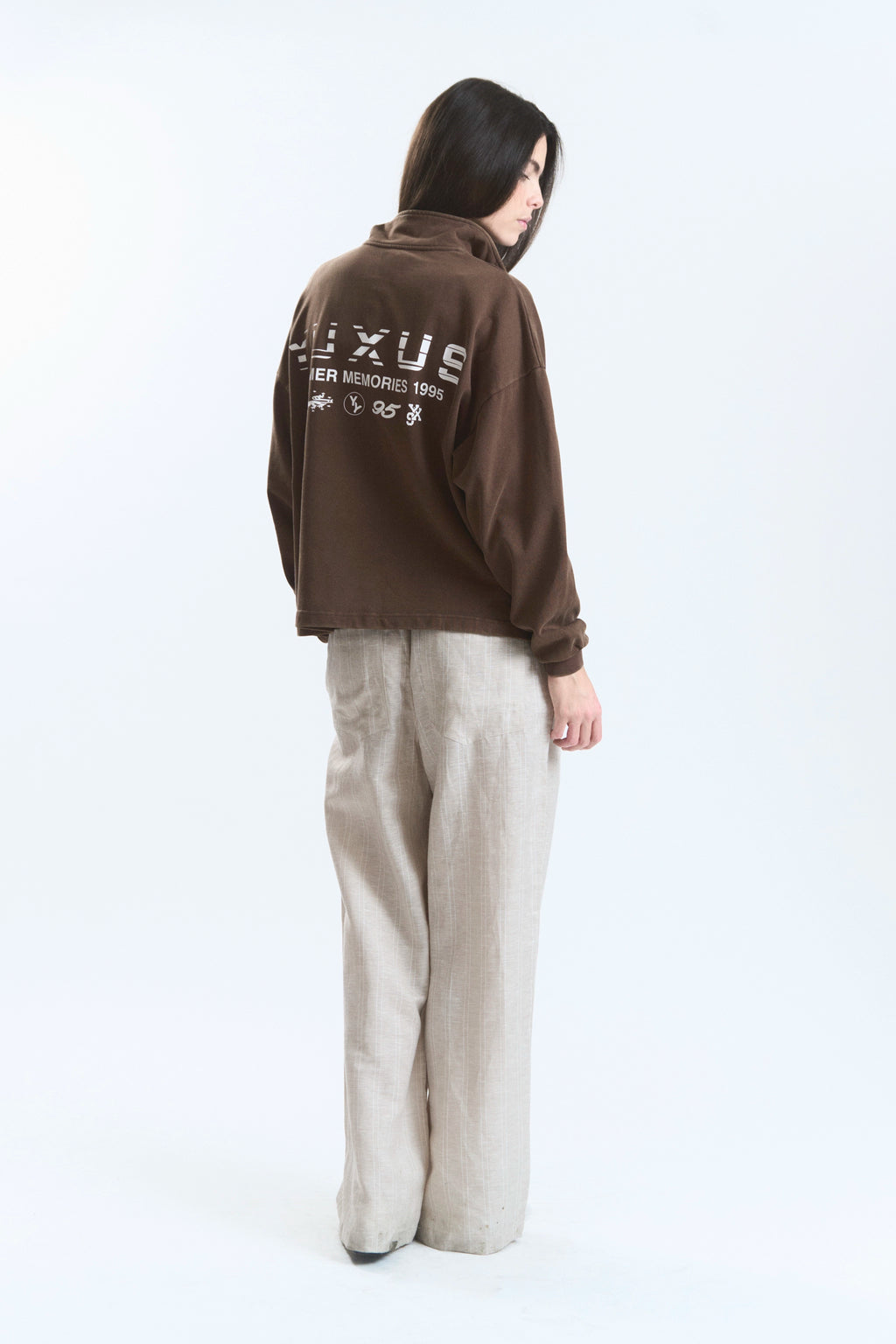 TOFFY "MEMORIES" HALF ZIP BROWN