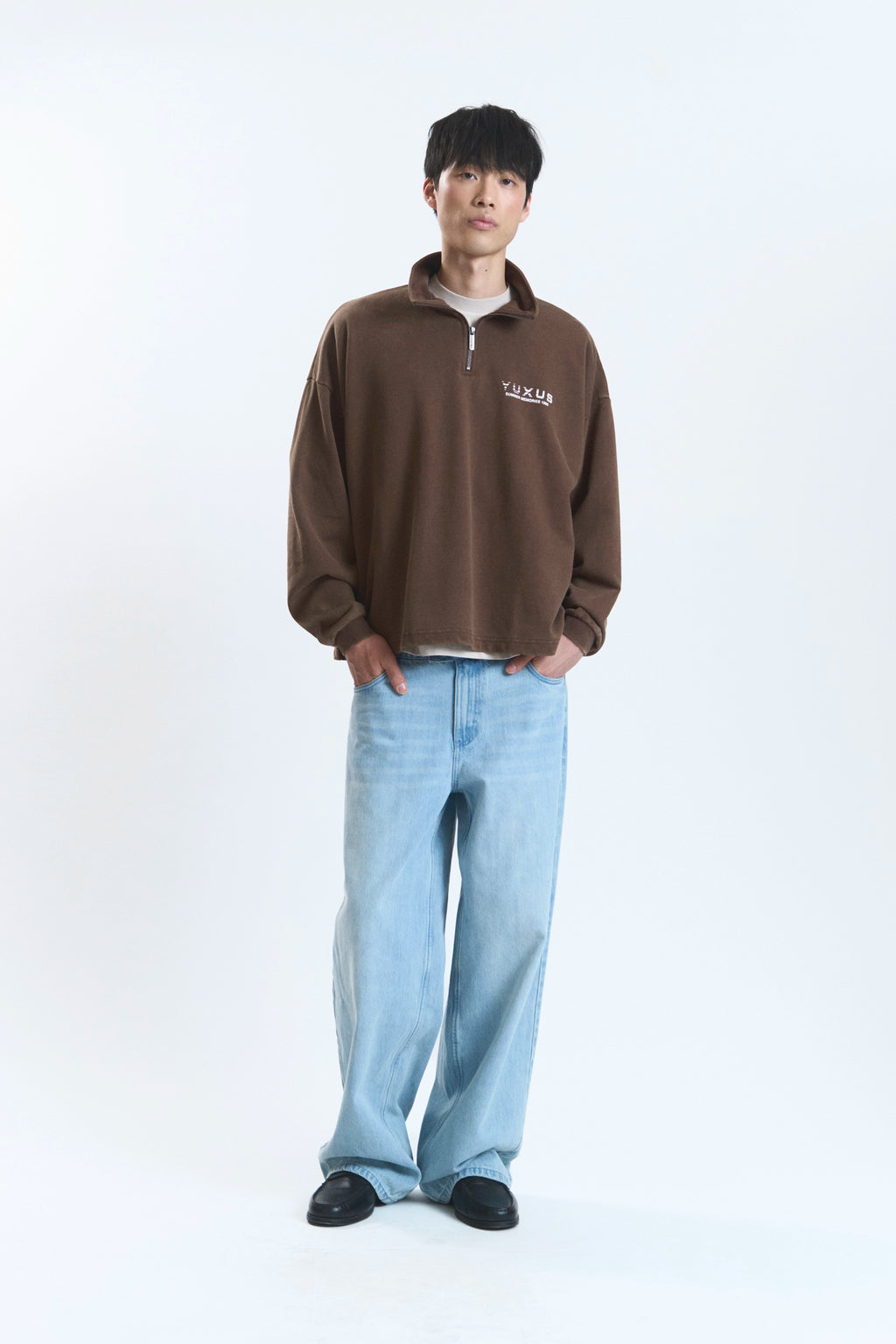 TOFFY "MEMORIES" HALF ZIP BROWN