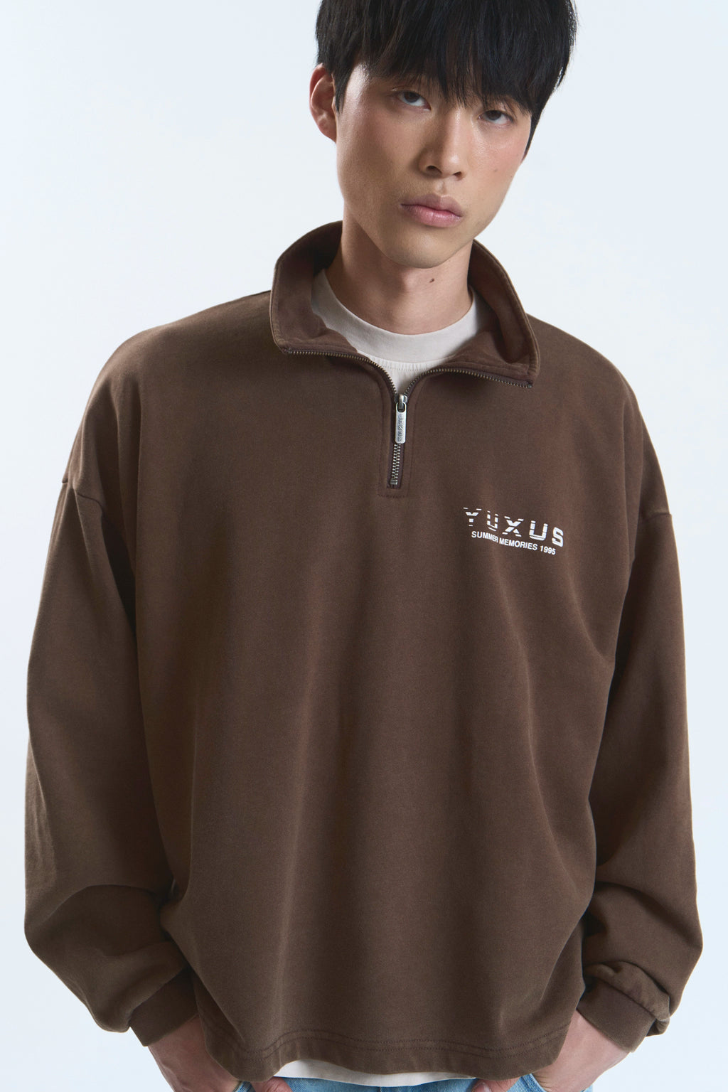 TOFFY "MEMORIES" HALF ZIP BROWN