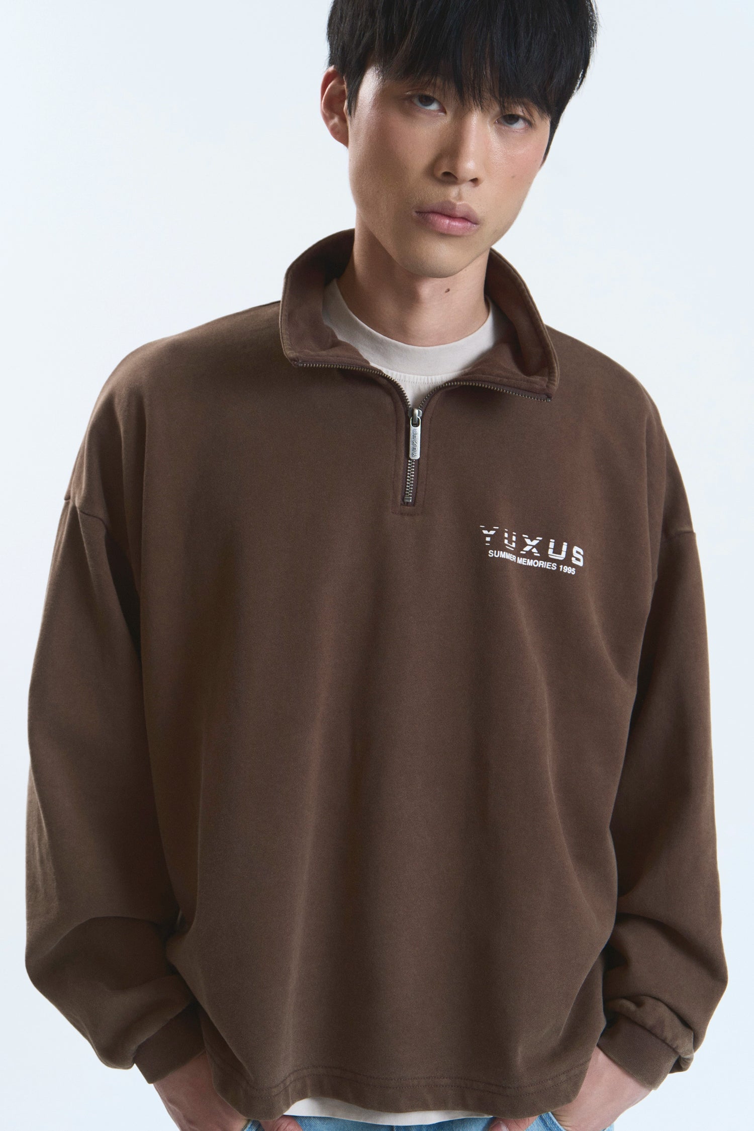 TOFFY "MEMORIES" HALF ZIP BROWN