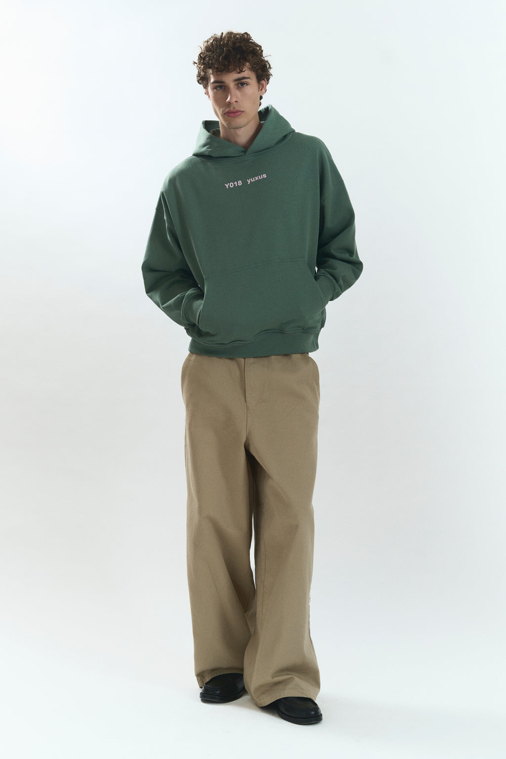 COATED "LOWERCASE" HOODIE GREEN