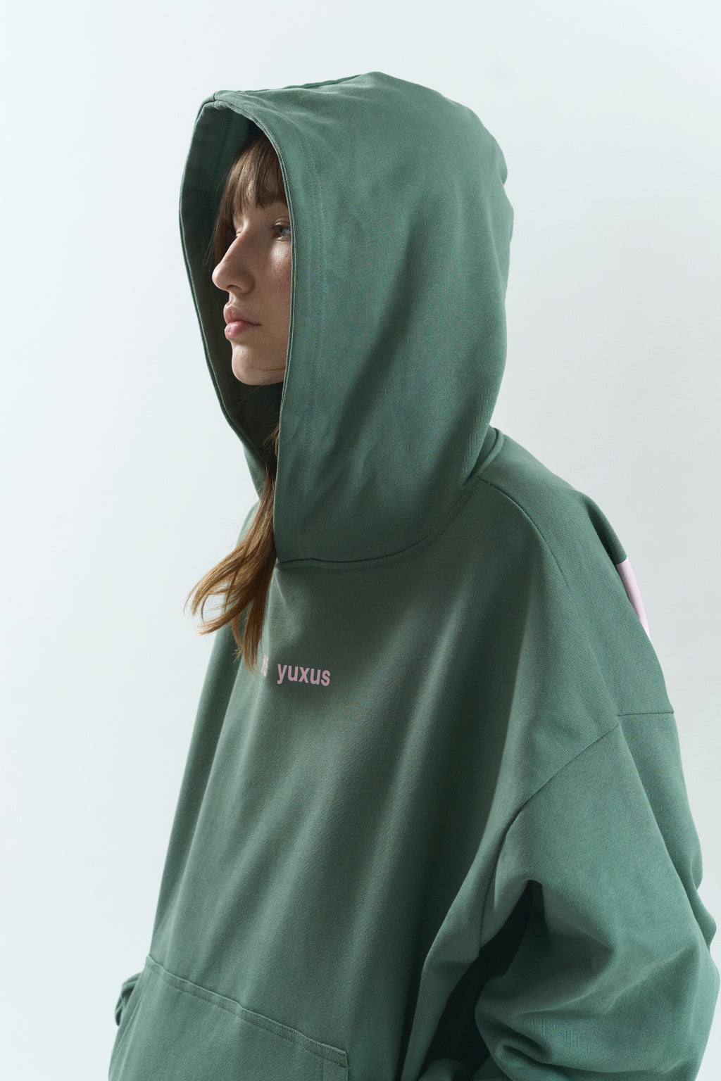 COATED "LOWERCASE" HOODIE GREEN