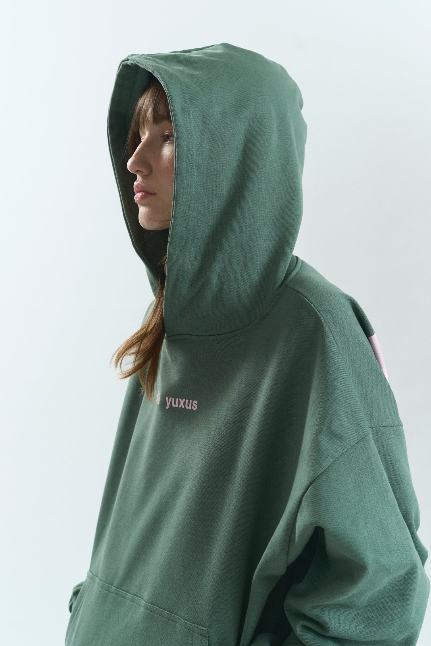 COATED "LOWERCASE" HOODIE GREEN