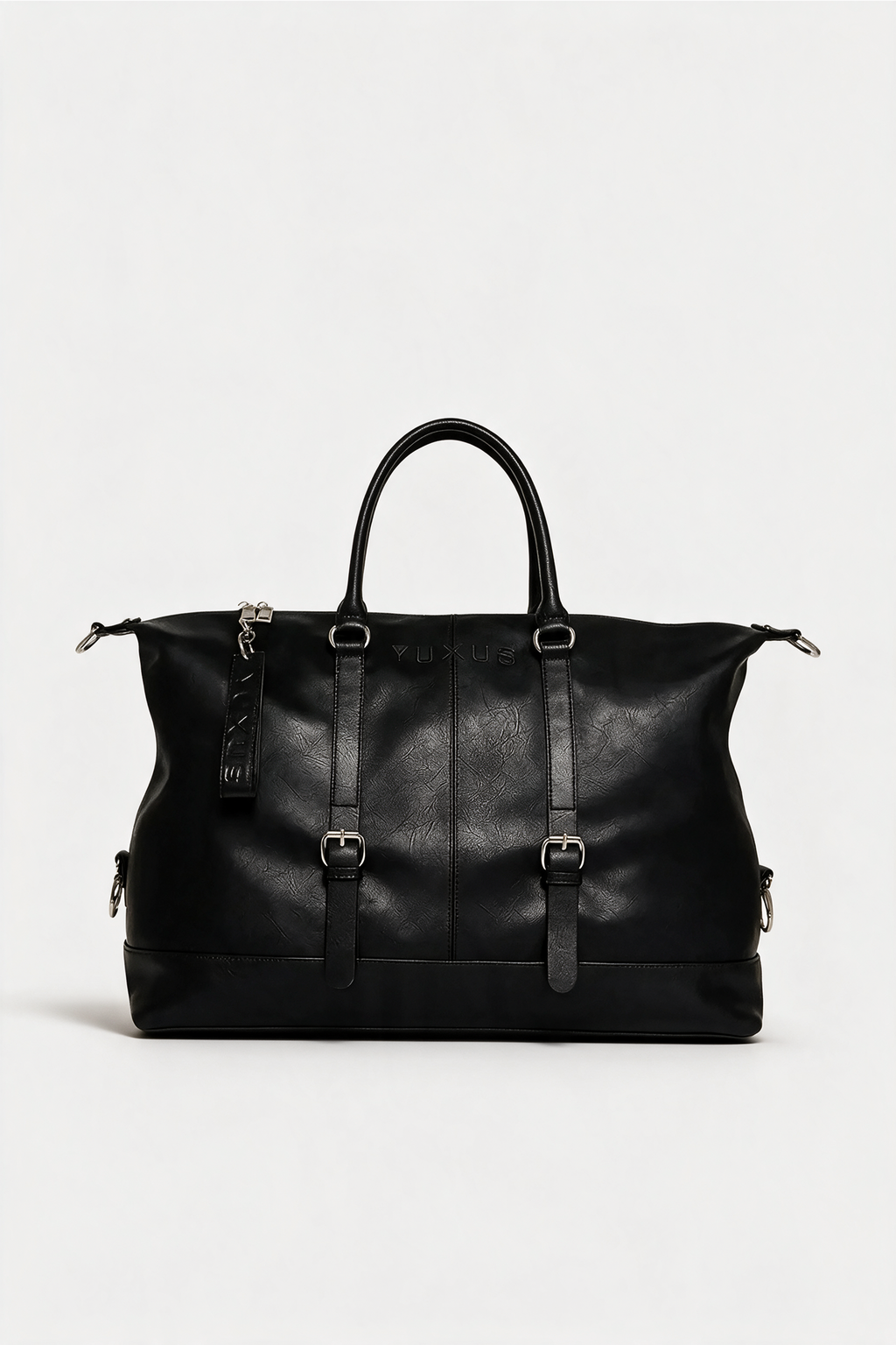 BLACK "VOYAGER" LEATHER BAG