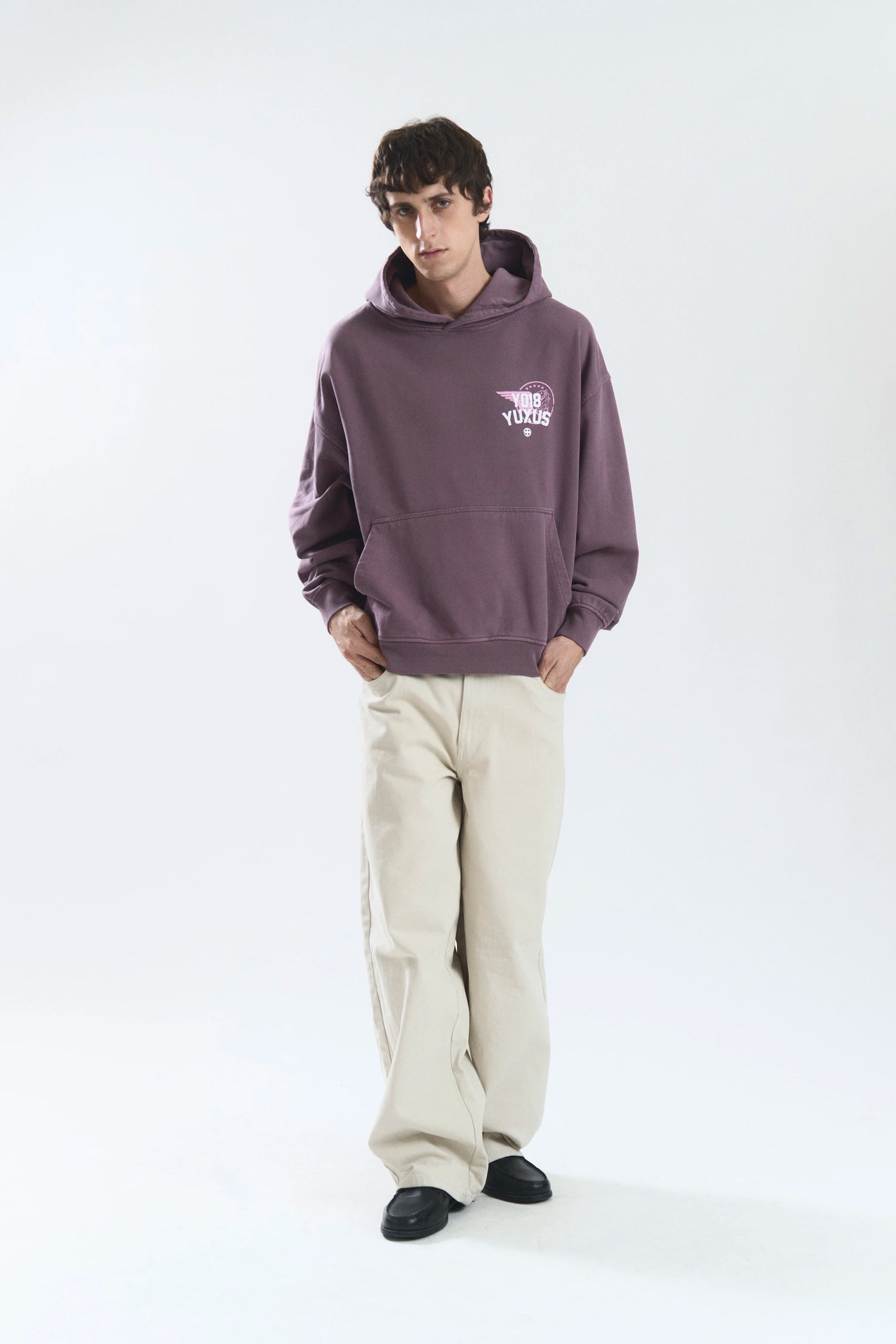 CREW HOODIE DARK MAUVE