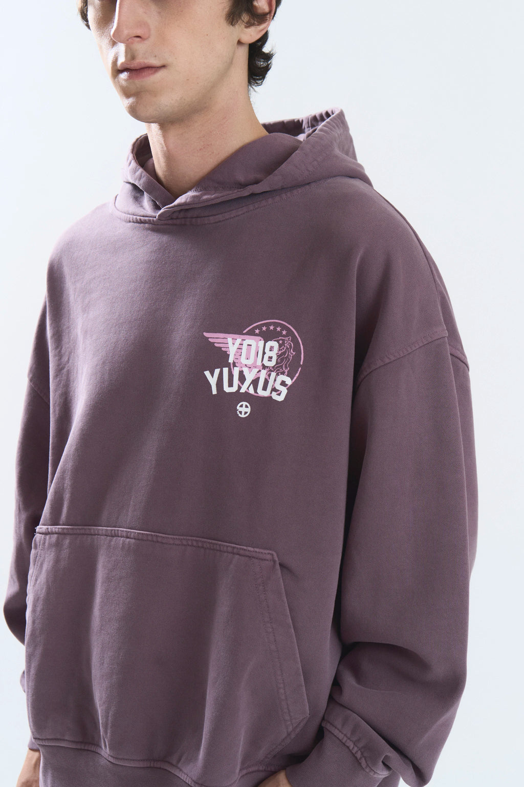 CREW HOODIE DARK MAUVE