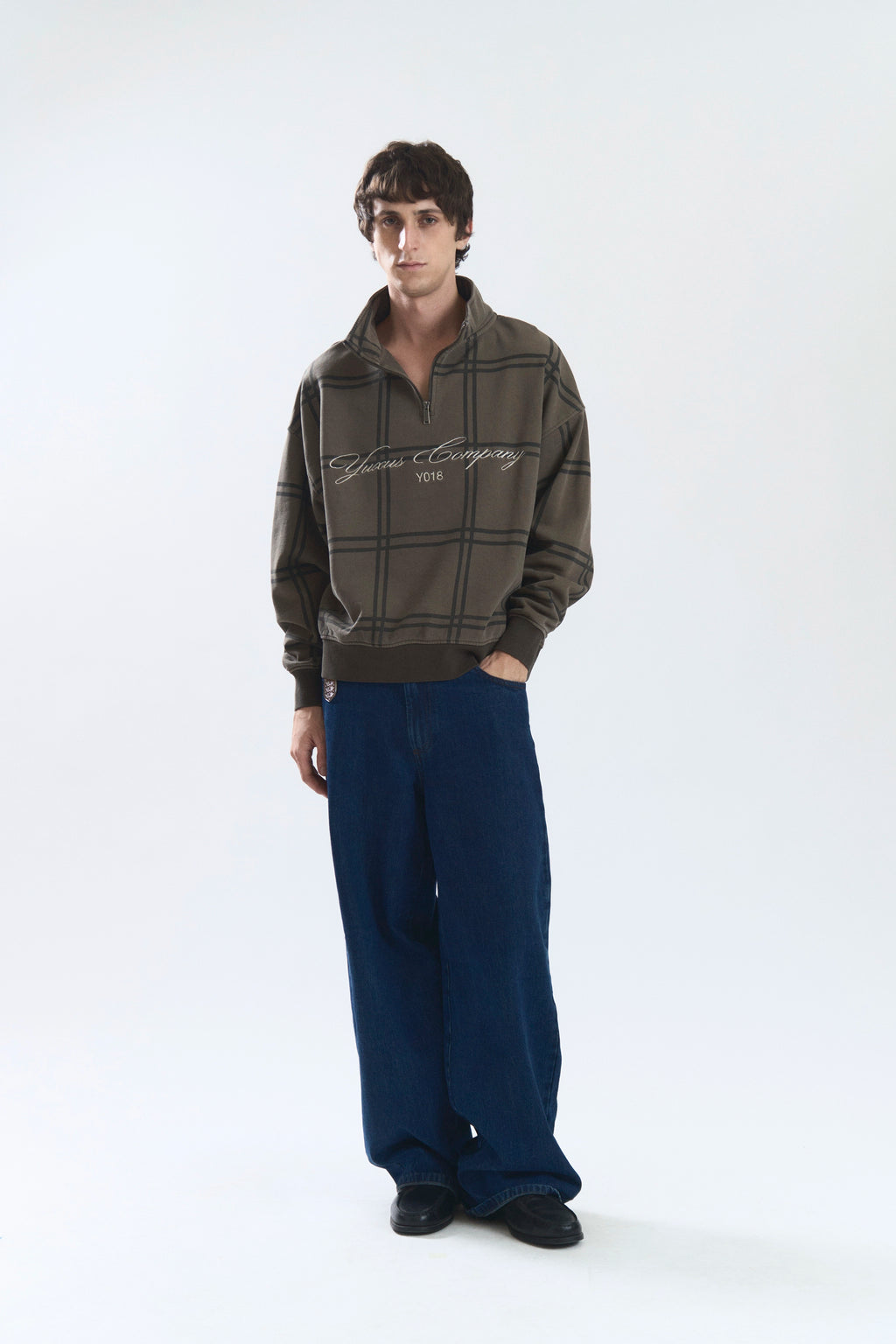 CLASP HALF ZIP BROWN