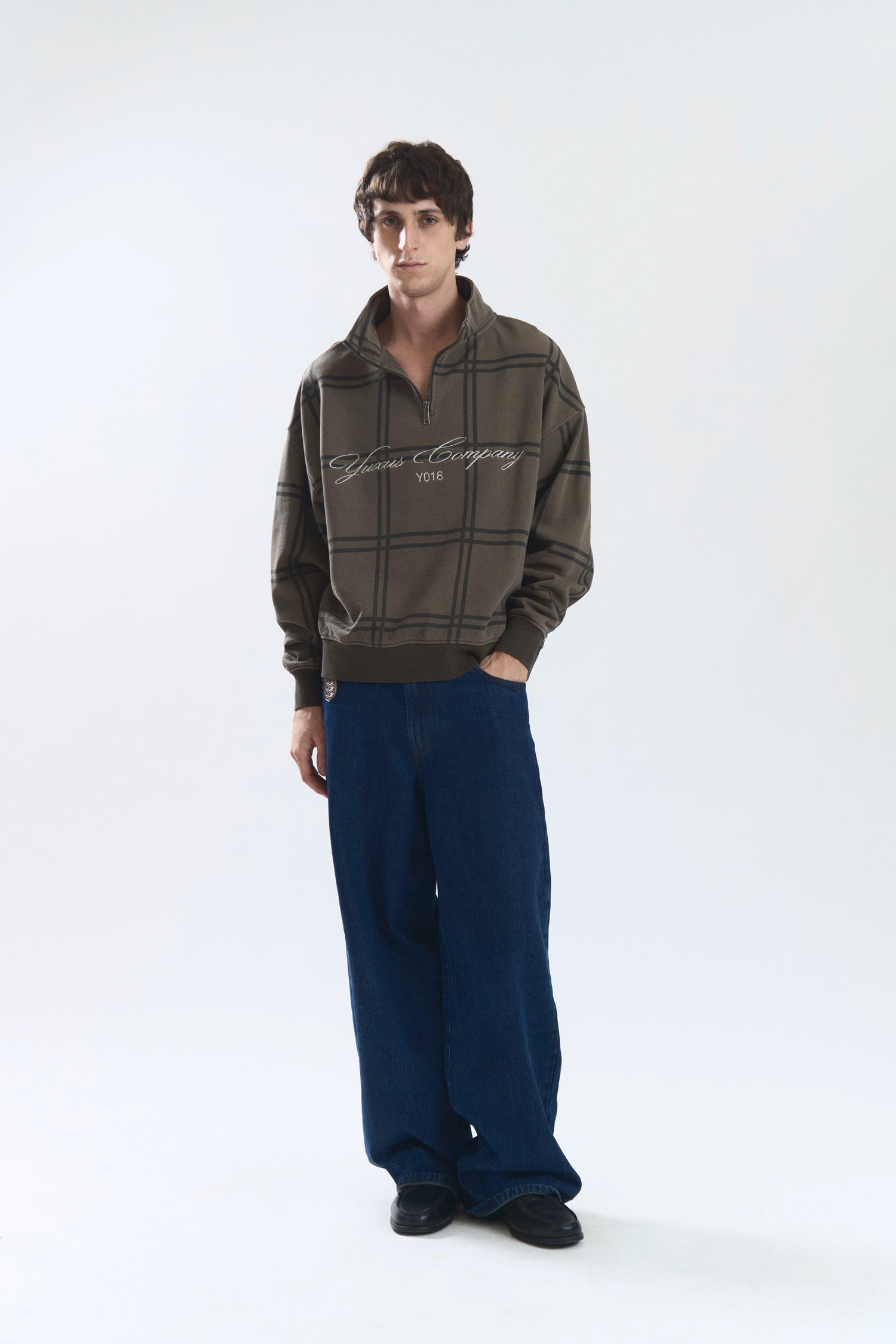 CLASP HALF ZIP BROWN