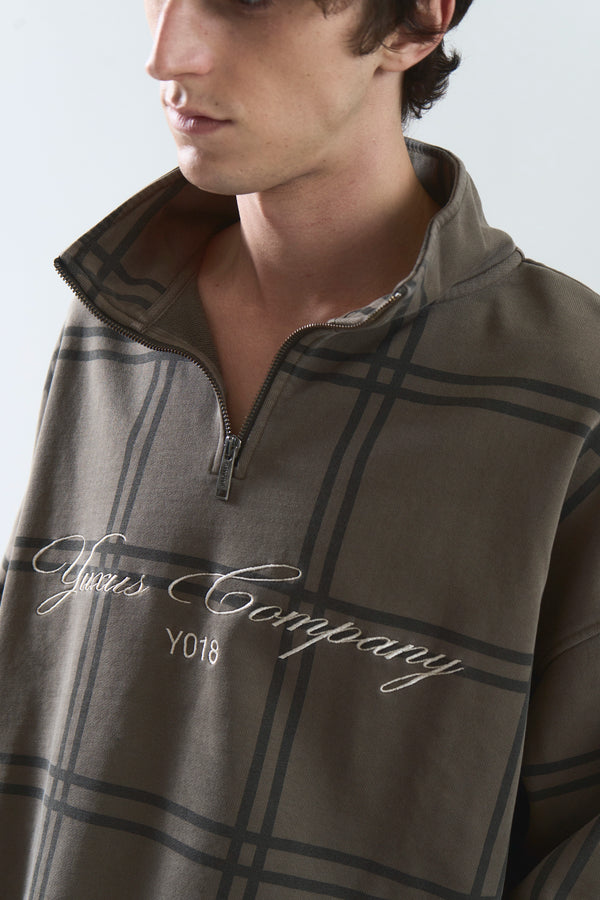 CLASP HALF ZIP BROWN