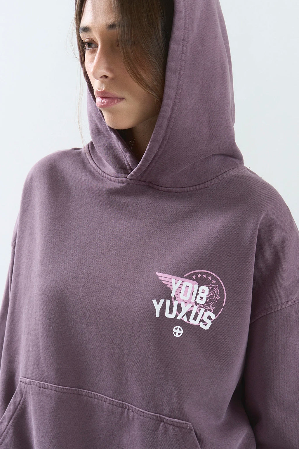 CREW HOODIE DARK MAUVE