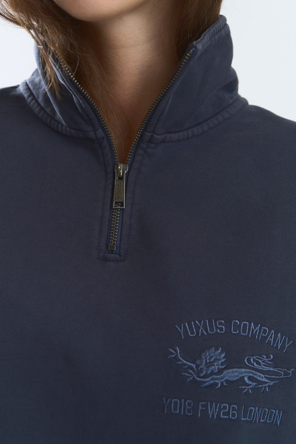 CORD HALF ZIP DARK BLUE