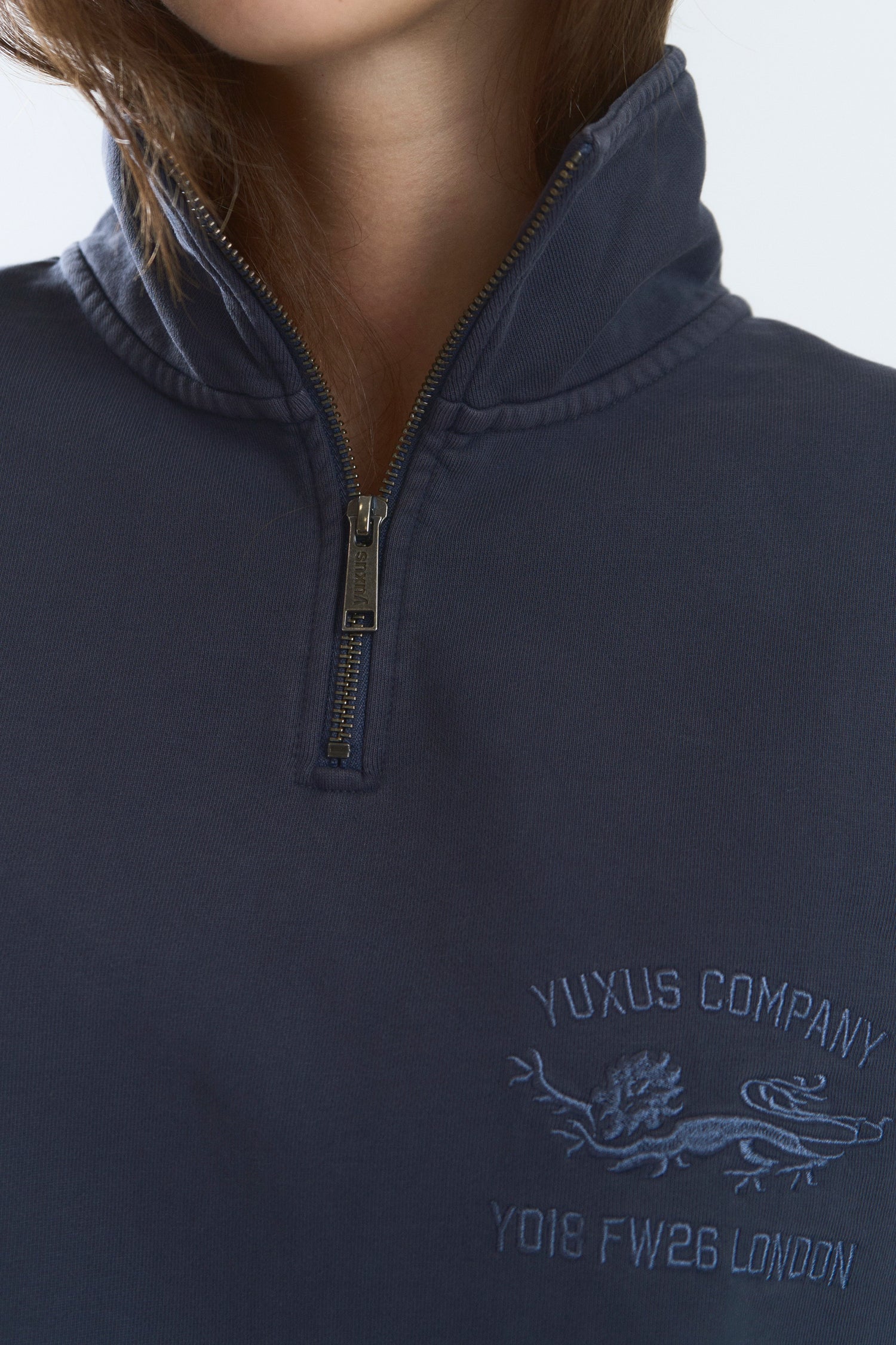CORD HALF ZIP DARK BLUE