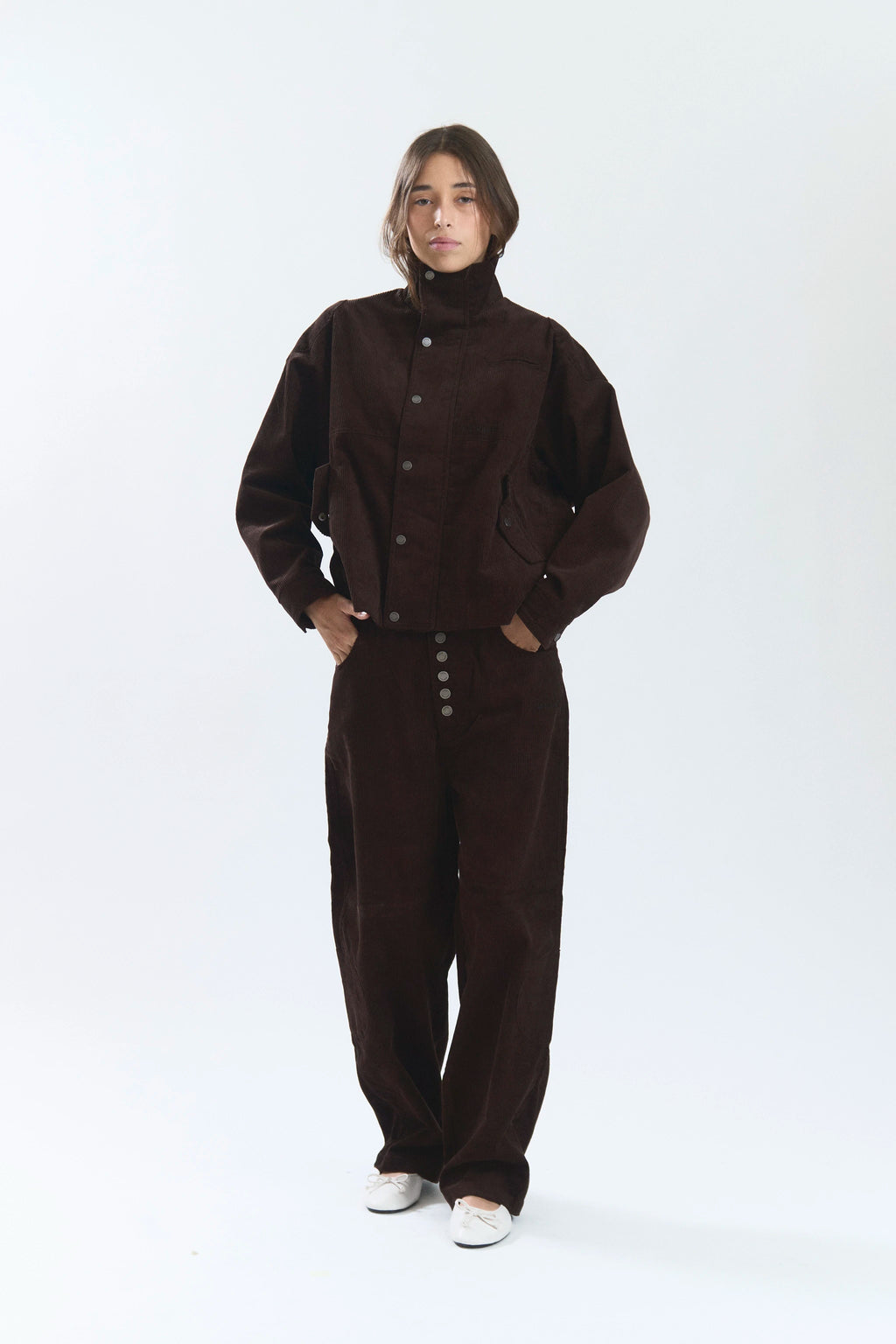 CHELSEA CORDUROY PANTS BROWN