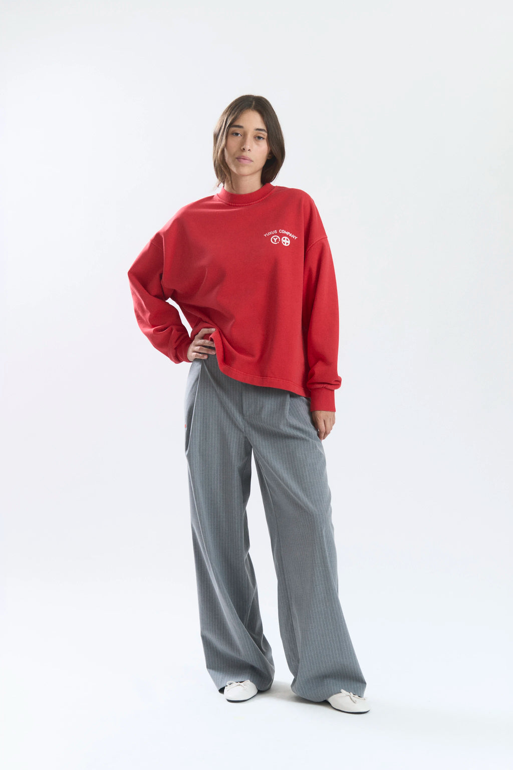 FINED CREWNECK RED