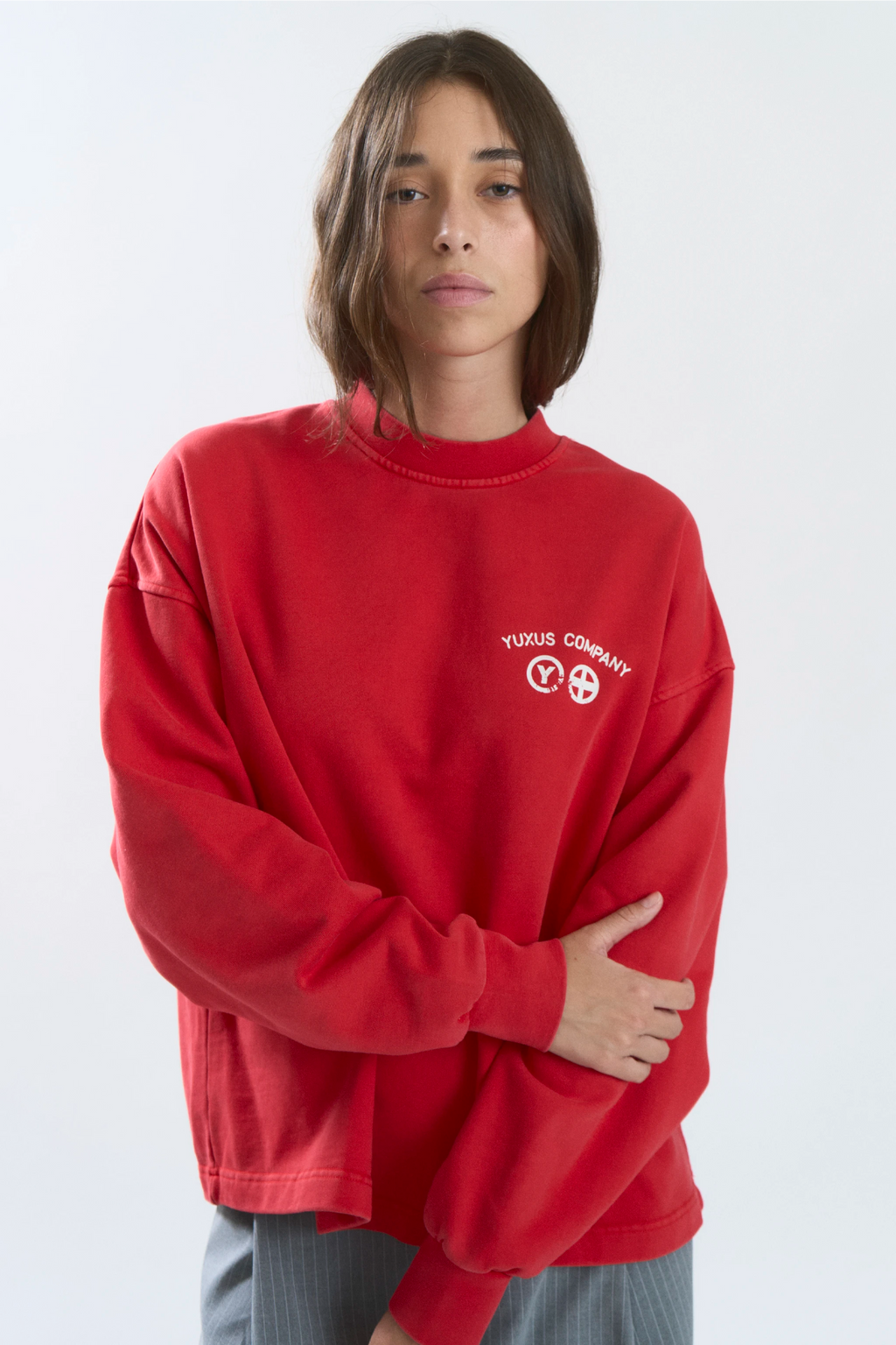FINED CREWNECK RED