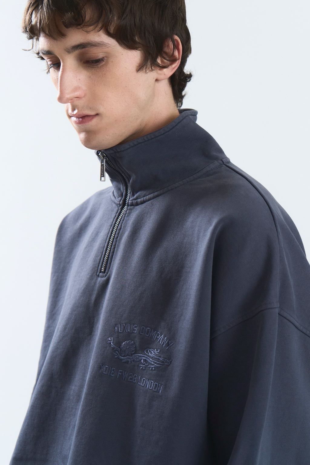 CORD HALF ZIP DARK BLUE
